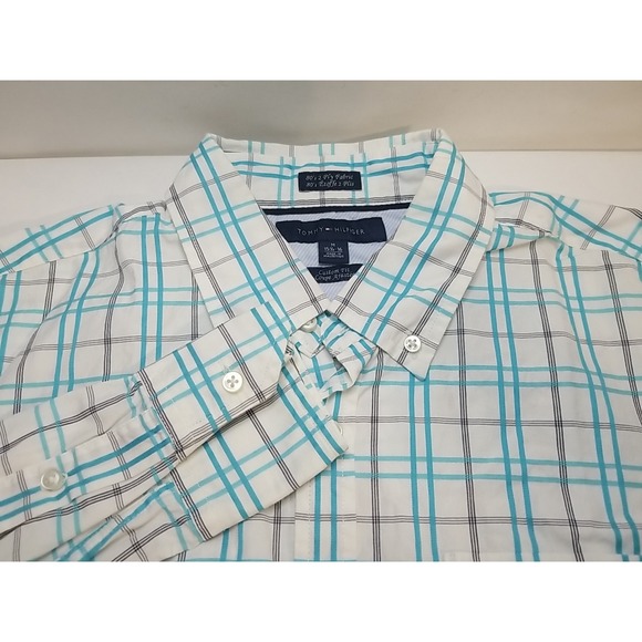 Tommy Hilfiger Other - Tommy Hilfiger Long Sleeve Button Up Custom Fit Plaid Shirt 15.5-16 Medium‎